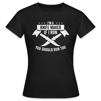 Knifemaking Knife Making Bladesmith Smithing Knife - Women's T-Shirt - black - Front - AI Model Female 172 dark (172cm)