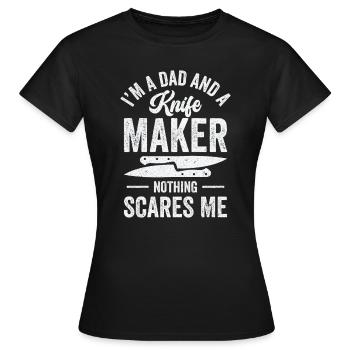 Knifemaking Knife Making Bladesmith Smithing Knife - Women's T-Shirt - black - Front - AI Model Female 172 dark (172cm)
