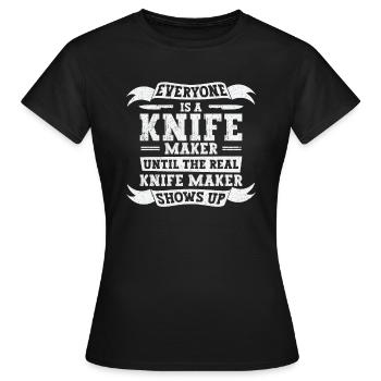 Knifemaking Knife Making Bladesmith Smithing Knife - Women's T-Shirt - black - Front - AI Model Female 172 dark (172cm)