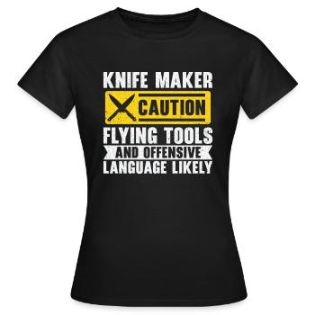 Knifemaking Knife Making Bladesmith Smithing Knife - Women's T-Shirt - black - Front - AI Model Female 172 dark (172cm)