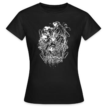 Bullets and Skull Roses Aesthetic Dripping Pattern - Women's T-Shirt - black - Front - AI Model Female 172 dark (172cm)