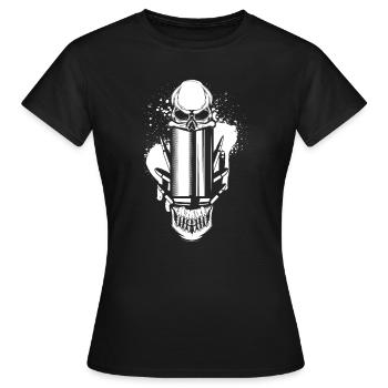 Bullets and Skull Roses Aesthetic Dripping Pattern - Women's T-Shirt - black - Front - AI Model Female 172 dark (172cm)