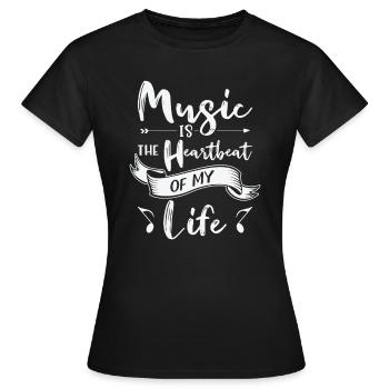 Musik Herzklopfen Musikliebhaber Leben Lieder - Frauen T-Shirt - Schwarz - Vorne - AI Model Female 172 dark (172cm)