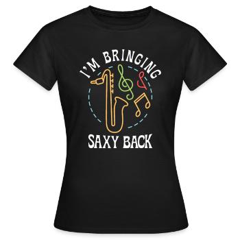 Music Saxophone Classical Music Saxophonist - Women's T-Shirt - black - Front - AI Model Female 172 dark (172cm)