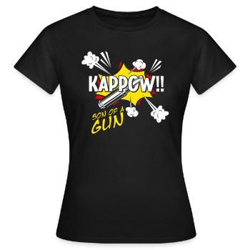 Kappow Bullets Gun Explosion Big bang Aesthetic - Frauen T-Shirt - Schwarz - Vorne - AI Model Female 172 dark (172cm)