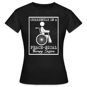 Physiothérapie Actuellement Paix Physiothérapie - T-shirt Femme - noir - Devant - AI Model Female 172 dark (172cm)