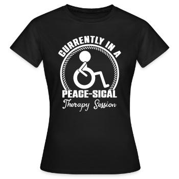 Physiothérapie Actuellement Paix Physiothérapie - T-shirt Femme - noir - Devant - AI Model Female 172 dark (172cm)