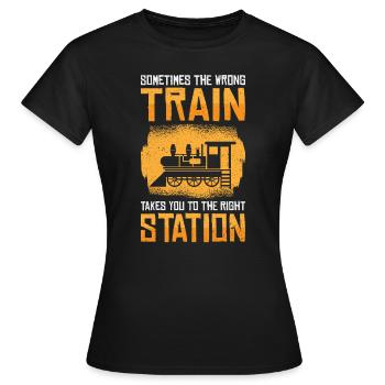 Train Transportation Train Lover Train Station - Women's T-Shirt - black - Front - AI Model Female 172 dark (172cm)
