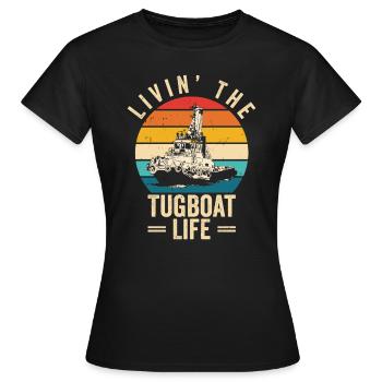 Tugboat Sailing Tugboat Life Watercraft Vessel - Women's T-Shirt - black - Front - AI Model Female 172 dark (172cm)