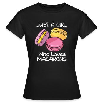 Just A Girl Who Loves Macarons Macaroon French - Women's T-Shirt - black - Front - AI Model Female 172 dark (172cm)