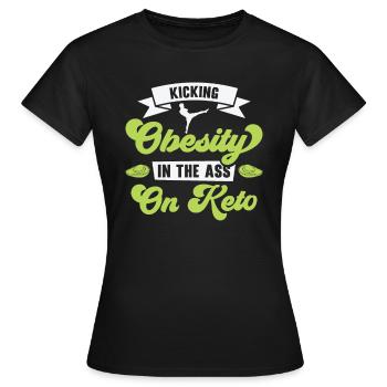 Régime céto Régime cétogène - T-shirt Femme - noir - Devant - AI Model Female 172 dark (172cm)