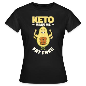 Régime céto diététicien Régime cétogène - T-shirt Femme - noir - Devant - AI Model Female 172 dark (172cm)
