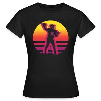 Retro Vintage American Football Sport - Frauen T-Shirt - Schwarz - Vorne - AI Model Female 172 dark (172cm)