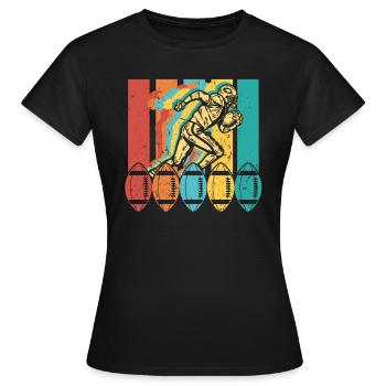 Retro Vintage American Football Sport - Frauen T-Shirt - Schwarz - Vorne - AI Model Female 172 dark (172cm)