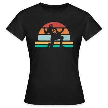 Retro Vintage American Football Sport - Frauen T-Shirt - Schwarz - Vorne - AI Model Female 172 dark (172cm)