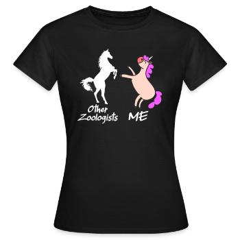 Zoologiste Licorne Mythique Zoo Animaux Zoologie - T-shirt Femme - noir - Devant - AI Model Female 172 dark (172cm)