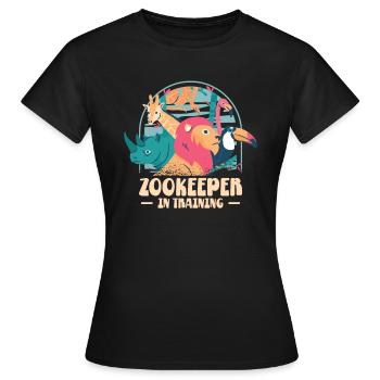 Formation de gardien de zoo Animaux de zoo Faune Soins aux animaux - T-shirt Femme - noir - Devant - AI Model Female 172 dark (172cm)