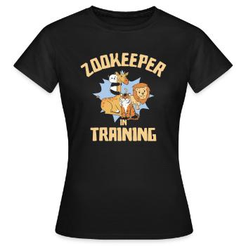 Zoowärterausbildung Zootier Wildtiere Tierpflege - Frauen T-Shirt - Schwarz - Vorne - AI Model Female 172 dark (172cm)