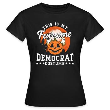 Halloween Democrat Costume Pumpkin Party Supporter - Women's T-Shirt - black - Front - AI Model Female 172 dark (172cm)