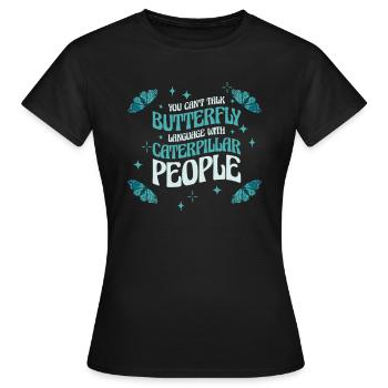 Himmlische Kunst Schmetterling Sprechendes - Frauen T-Shirt - Schwarz - Vorne - AI Model Female 172 dark (172cm)