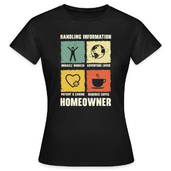 Neuer Hauseigentümer Informationen zum Umgang mit - Frauen T-Shirt - Schwarz - Vorne - AI Model Female 172 dark (172cm)