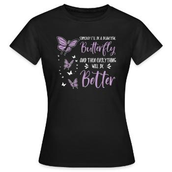 Himmlischer Schmetterling Mystische - Frauen T-Shirt - Schwarz - Vorne - AI Model Female 172 dark (172cm)