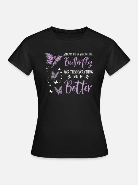 Himmlischer Schmetterling Mystische - Frauen T-Shirt - Schwarz