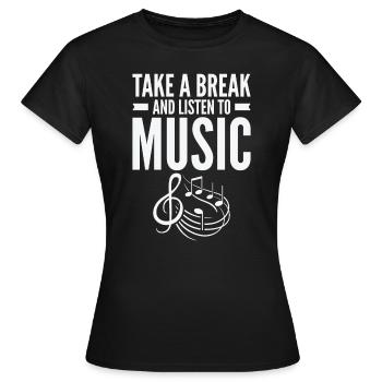 Serenity Music Lover Entspannende Pause - Frauen T-Shirt - Schwarz - Vorne - AI Model Female 172 dark (172cm)