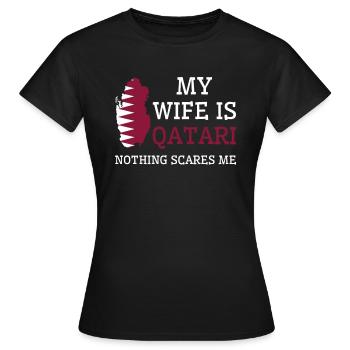 Rien ne me fait peur Qatari Wife Qatar - T-shirt Femme - noir - Devant - AI Model Female 172 dark (172cm)