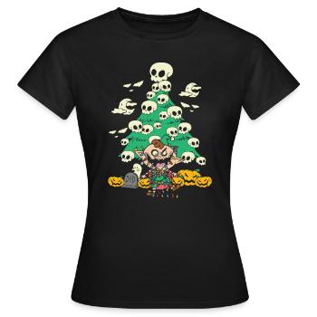 Böser Weihnachtself Zombie-Ferienhorror - Frauen T-Shirt - Schwarz - Vorne - AI Model Female 172 dark (172cm)