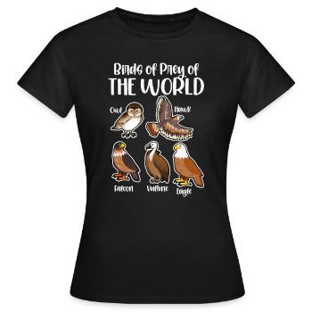 Raubvögel der Welt - Frauen T-Shirt - Schwarz - Vorne - AI Model Female 172 dark (172cm)