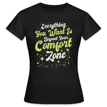 Zone de confort du motivateur de connaissances significatives - T-shirt Femme - noir - Devant - AI Model Female 172 dark (172cm)