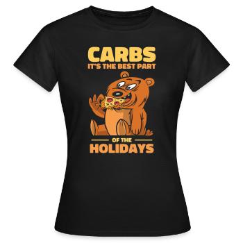 Weihnachtsbär Kohlenhydrate Feiertag Pizza Fast - Frauen T-Shirt - Schwarz - Vorne - AI Model Female 172 dark (172cm)