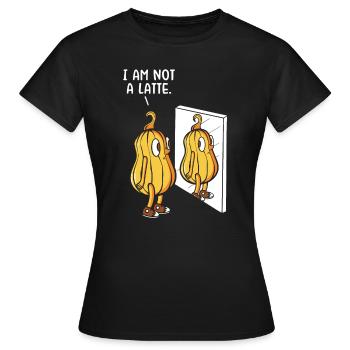 Pumpkin Latte Lover Café Pumpkin Spice Latte - T-shirt Femme - noir - Devant - AI Model Female 172 dark (172cm)
