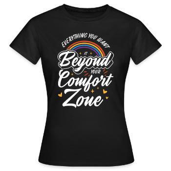 Zone de confort du motivateur de connaissances significatives - T-shirt Femme - noir - Devant - AI Model Female 172 dark (172cm)