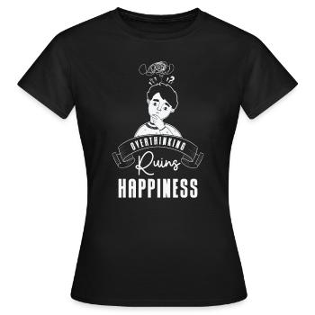 Overthinking Art Fan Happiness Line Art Anxiety - Women's T-Shirt - black - Front - AI Model Female 172 dark (172cm)