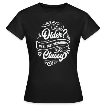 Classy Grandparent Vintage Typography Classic - Women's T-Shirt - black - Front - AI Model Female 172 dark (172cm)