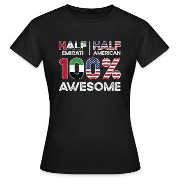 Né émirati Émirats arabes unis - T-shirt Femme - noir - Devant - AI Model Female 172 dark (172cm)