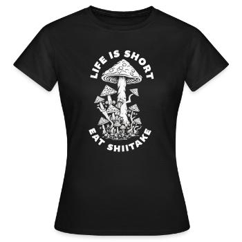 Shiitake Mushroom Forest Fungi Shiitake Moral - Women's T-Shirt - black - Front - AI Model Female 172 dark (172cm)