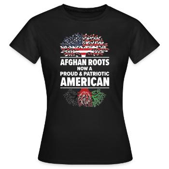 Né en Afghanistan Afghanistan Américains USA - T-shirt Femme - noir - Devant - AI Model Female 172 dark (172cm)