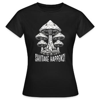 Shiitake Pilz Wald Pilz Shiitake Moral Vegan Umami - Frauen T-Shirt - Schwarz - Vorne - AI Model Female 172 dark (172cm)