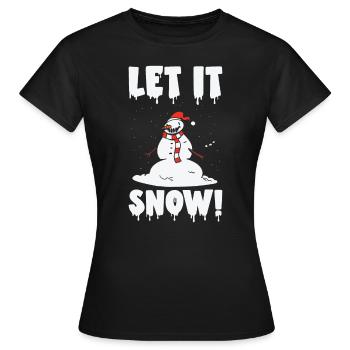 Halloween Gruseliger Schneemann Gespenstischer - Frauen T-Shirt - Schwarz - Vorne - AI Model Female 172 dark (172cm)