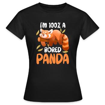 Panda rouge ennuyé animal mignon paresseux - T-shirt Femme - noir - Devant - AI Model Female 172 dark (172cm)