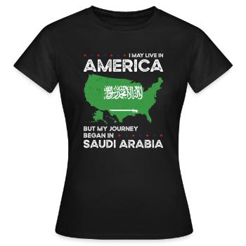 Geborener Saudi-Araber Saudi-Arabien Amerikaner - Frauen T-Shirt - Schwarz - Vorne - AI Model Female 172 dark (172cm)