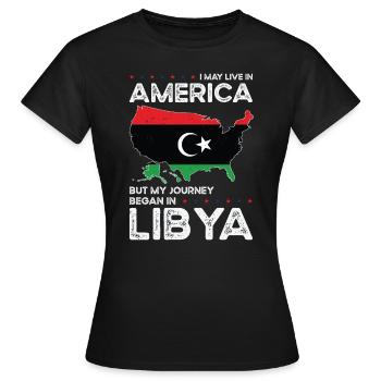 Né en Libye Libye Américains USA - T-shirt Femme - noir - Devant - AI Model Female 172 dark (172cm)