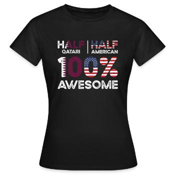 Né au Qatar Qatar États-Unis - T-shirt Femme - noir - Devant - AI Model Female 172 dark (172cm)