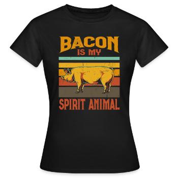 BBQ Speck ist mein Seelentier Fleisch Räuchern - Frauen T-Shirt - Schwarz - Vorne - AI Model Female 172 dark (172cm)