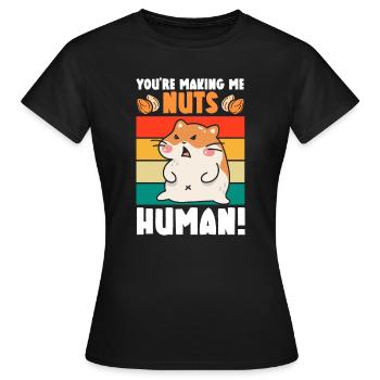 Méchant hamster mignon animal hamster amoureux - T-shirt Femme - noir - Devant - AI Model Female 172 dark (172cm)