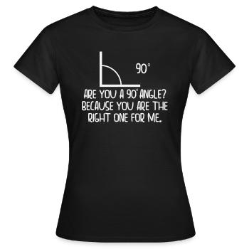 Mathématiques Angle droit Cheesy Pun Math Geek - T-shirt Femme - noir - Devant - AI Model Female 172 dark (172cm)