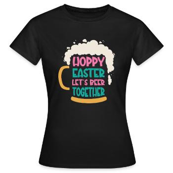Easter Bunnies Beer Drinking Holiday Rabbit - Women's T-Shirt - black - Front - AI Model Female 172 dark (172cm)